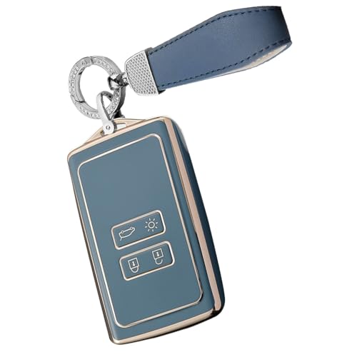 Coque de clé Renault Captur et Clio bleue à strass pour briller en ville