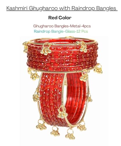 Image of Swara Creations Kashmiri Ghungroo glass Bangles set | Viral Raindrop Multi Set for Women and Girls | Set of 16 Pcs (SKU415)