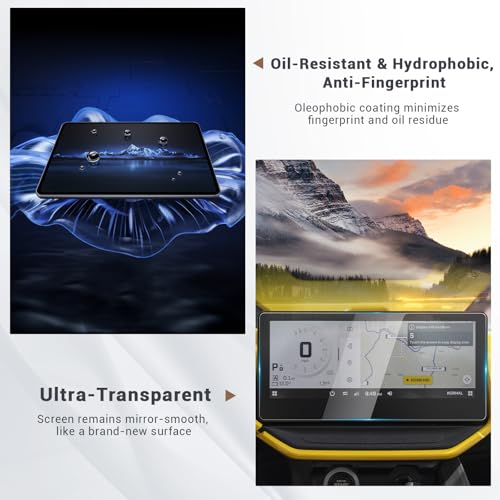 Compatible with 2027 2026 Can Am HD11 Defender Screen Protector Glass for 2026 Can Am Defender HD11 Accessories, Compatible with 2020-2026 Can-Am Spyder (RT, RT-Limited) 10.25" Touchscreen Display by YEE PIN - Used condition - Image 3