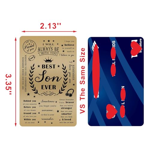 Emideary To My Son I Hope You Believe In Yourself Brass Engraved Wallet Card - Best Son Ever Gifts - Happy Birthday Son - Son from Mom Dad Christmas Cards2