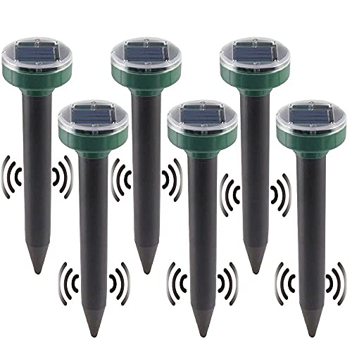 DEENAI Snake Away Repellent for Outdoors,Solar Snake Repellent for Outdoors,Snake Repeller Ultrasonic Solar,Snake Repellant for Yard Pet Safe,Snake Repellent for Home 6Pack