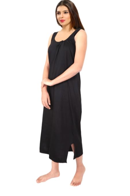 Image of Women's Sleeveless Maxi Night Dress, Spaghetti Strap Nighty, Comfortable Sleepwear Pack of 2
