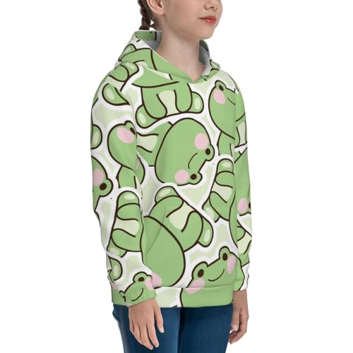 Cute Frog Kids Pullover Hoodies Boys Sweatshirts Girls Athletic Clothes with Pocket3
