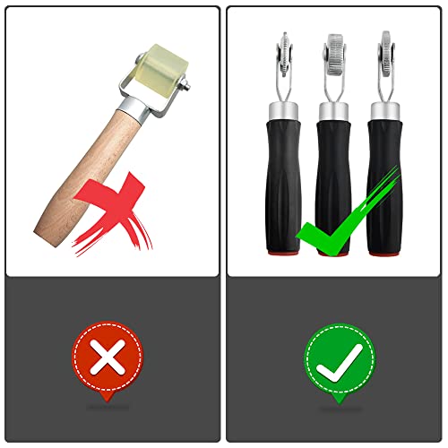 Xinmeiwen 5Pieces Car Sound Deadening Hand Roller Sound Proof Insulation Tool Metal Installation Tool Seam Roller For Car Sound Deadener Wheel Interior Accessories (Black) #TOP5