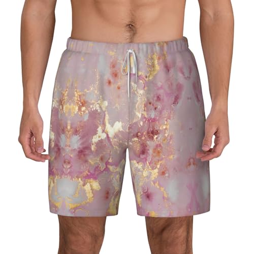 Short de bain respirant homme marbre rose léger