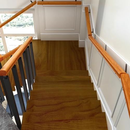 Garde-corps d'escalier durable en bois avec support mural de soutien - 8