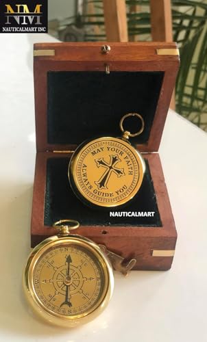 Brújula magnética náutica vintage de latón miniatura 4