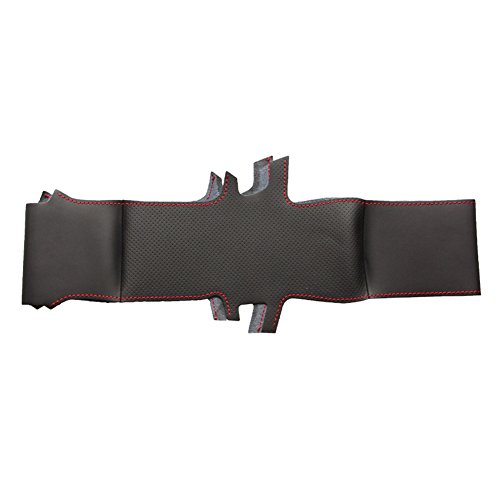 Loncky Black Pu Carbon Fiber Suede Leather Steering Wheel Covers For Volkswagen Jetta Gli Vw 2015 2016 2017 2018 / Vw Golf R 2015 2016 2017 / Vw Golf 7 Mk7 Gti 2015 2016 2017 2018 Accessories #TOP4