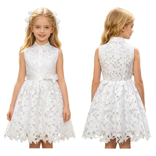 Vestidos festivos de corte evasé sin mangas para niñas 2