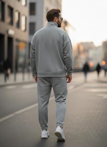 Image of Mack Jonney Solid Half Zipper Track Suit for men | Co-ord Set | Warm Fleece Tracksuit Set | Full Sleeve Sweatshirt