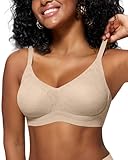 HORISUN Womens Bra Lace Seamless Wireless Wirefree Lift Comfy Sexy Bralettes No Underwire Full Support Push Up Everyday Bra (Lace Nude 38C)