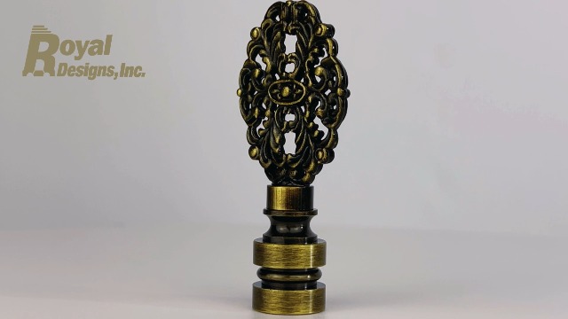 Image of Royal Designs, Inc. Oval Filigree Finial for Lamp Shade, Polished Brass - Pack of 2