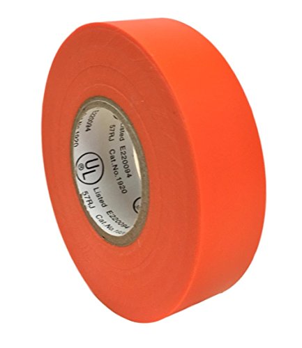 Image of TradeGear Orange 10 Pack - UL Listed Colored Electrical Tape, 60 ft x 3 /4 in, 600V, Flame Retardant, Waterproof, Rubber Adhesive - Phase Marking, Wire ID, Automotive