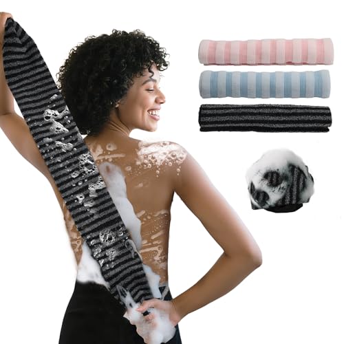 VOSSOT Esponja de Baño Africana de Red Larga Exfoliante para Ducha, Exfoliante Corporal Toallas Exfoliantes Esponja Baño Esponja Exfoliante Corporal African Net Sponge para Pies y Cuero Cabelludo