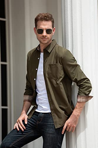 Sangtree Boys Long Sleeve Button Down Shirt Solid Casual Dress Shirt Army Green, 3-6 Months = Tag 60 #TOP4