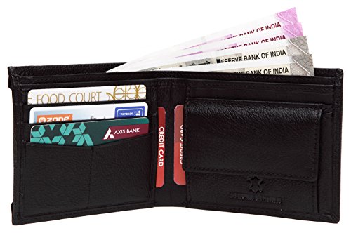 Image of WildHorn Old River Black Leather Wallet for Mens /Boys