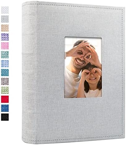 Vienrose Photo Albums 6x4 300 Pockets Linen Frame Cover with Memo Areas Photobook Large Capacity Pictures Book for Wedding Family Baby Vacation