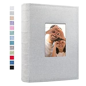 Vienrose Photo Albums 6×4 300 Pockets Linen Frame Cover with Memo Areas Photobook Large Capacity Pictures Book for Wedding Family Baby Vacation