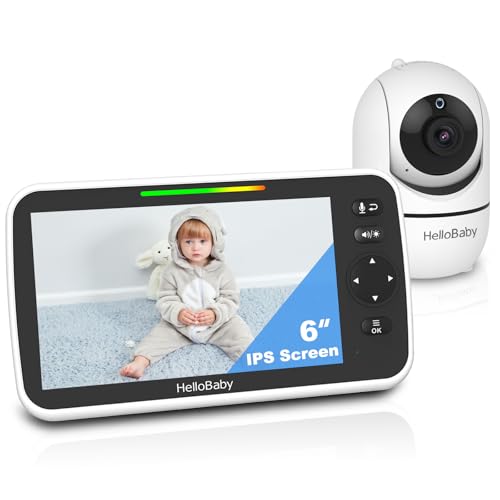 HelloBaby Baby Monitor with Camera and Audio, 6'' World First IPS...