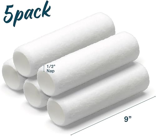 Miniatura 4 de Anza ® | Cubiertas de rodillo de pintura de fieltro | Cubiertas de rodillo de 9 pulgadas, siesta de 1/5 pulgadas | Fácil de limpiar, compatible con
