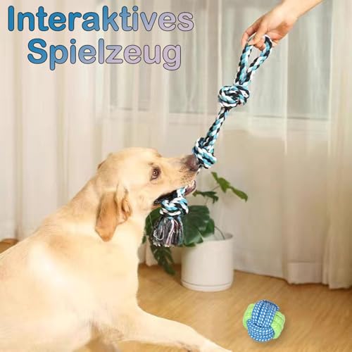 BDBFPAN Hundespielzeug Seil, Hundespielzeug Unzerstörbar Große Hunde für Aggressive Kauer, Set mit 2 unzerstörbare Kauspielzeug Robustes gedrehtes Seilspielzeug für Mittelgroße und Große Hunde