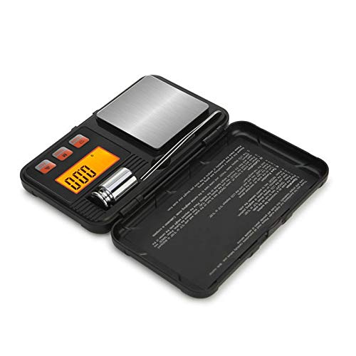 0.01g Caja de Herramientas de Alta precisión Balanza de joyería Mini Balanza electrónica portátil Plataforma de pesaje de Laboratorio con Peso estándar, Balanza de Bolsillo Inteligente (Size