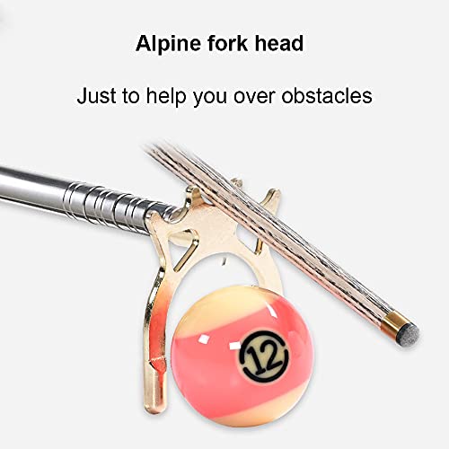 Einziehbarer Billard-Queue-Stick, einziehbarer Billard-Brücke-Stick, abnehmbarer Metall-Brücke-Kopf, Pool-Queue-Zubehör (schwarz)