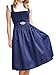 Produktbild Krüger Dirndl Alisha 70cm Länge Knielang | Elegantes Samt-Dirndl mit Schlichter Dirndlschürze | Damen (DE/NL/SE/PL, Numerisch, 40, Regular, Regular, blau)