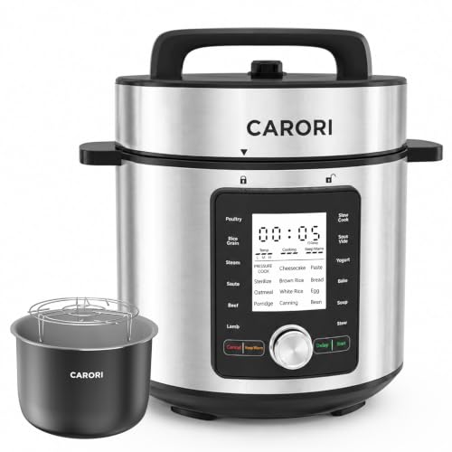Image of CARORI Electric Pressure Cooker 6QT, 24 Programs, Touch and Dial Control