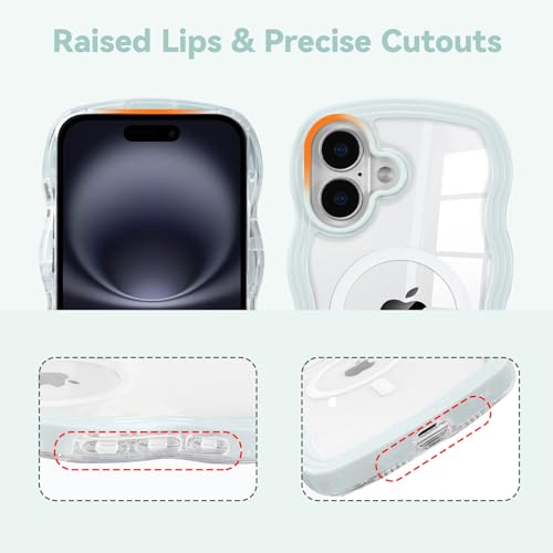 Housse antichoc iPhone 17 MagSafe silicone bleu clair esthétique - 5