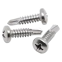 #14 x 3/4" Pan Head Self Tapping Screws Sheet Metal Screws, Stainless Steel 410, 50 PCS