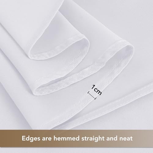 Image of sancua White Table Cloths Rectangle, 10 Pack Tablecoths Rectangular for 6 Foot Tables - Washable Polyester Fabric Table Cover for Wedding, Birthday Party, Banquet Reception, 54x108 Inch