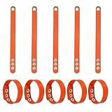 MECCANIXITY 10 pulseras de cuero liso, pulseras de cuero ajustables en blanco, pulseras de manualidades para hombres y mujeres, fabricación de joyas, color naranja