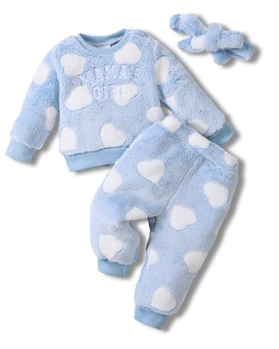Image of XUANHAO Infant Newborn Baby Girl Clothes Fall Winter Toddler Girls Outfits Cute Pullover Sweatshirts Tops Pants Clothing Sets