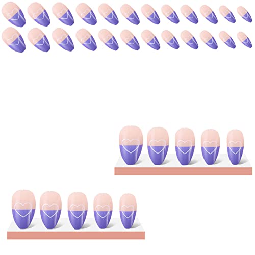 Pink & Purple False Nails Charming Comfortable Wearing For Finger Nail Diy At Home #TOP2