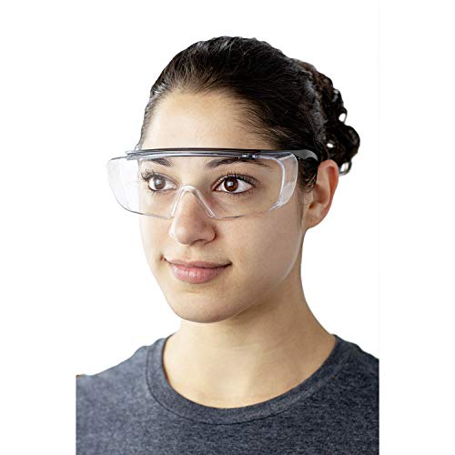 SAFE HANDLER Duarte Premium Over Glasses | ANSI Z87.1, Impact Resistant Polycarbonate Lens, UV400, Anti-Fog & Anti-Scratch (1 Pair)