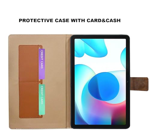 Image of Flip Cover Compatible for Realme Pad 10.4 Inch (2021) | Premium PU Leather Case with Stand Function | Smart Flip Tablet Cover with Auto Sleep /Wake | Black (Dark Brown)