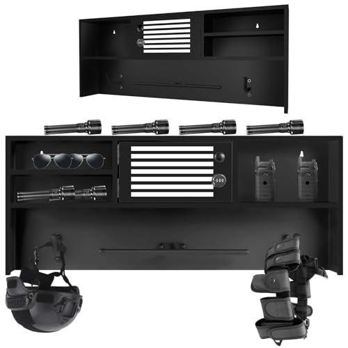 Police Gear Rack, Wall Mounted Tactical Gear Rack Organizer, Heavy