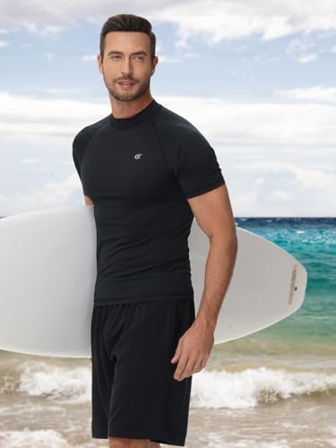 Compression UV Rash Guard - Men's UPF 50+ Short Sleeve Quick Dry Swim & Surf Shirt2