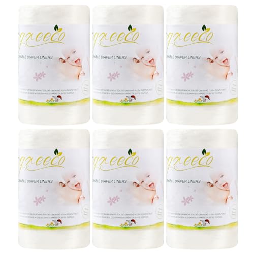 Image of wegreeco Cloth Diaper Liners - Unscented Diaper Liners, Fragance Free Cloth Diaper Liners - 100 Sheets Per Roll (6 Roll)