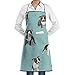 Drempad Grembiule Little Boston Terrier Puppies Adjustable Bib Apron Thicker Waterdrop Resistant with Pockets Cooking Kitchen Aprons for Women Men Chef, Black