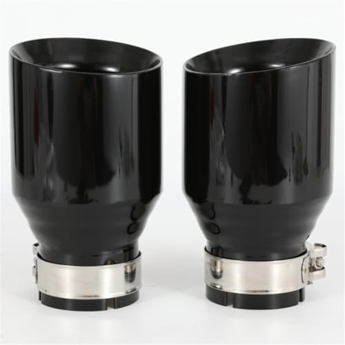 Silenciador de coche negro brillante en acero de 60mm a 101mm para tubos de escape universales 3