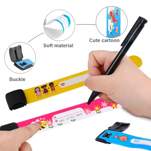16Pack Pulsera Identificativa Niños, pulseras de seguridad para niños, pulseras antipérdida de emergencia para niños, reutilizables, impermeables, para actividades al aire libre para niños - imagen 3