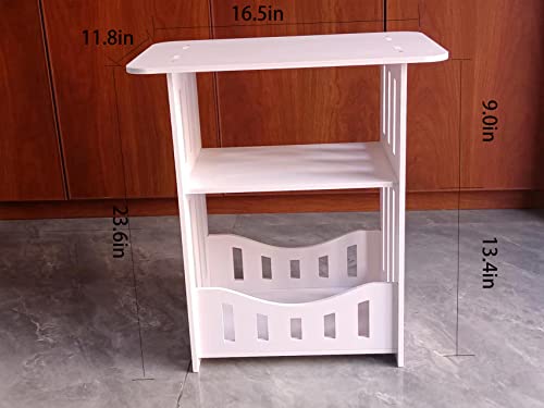 Kcompt End Table, Cute Nightstands Small Tables For Small Spaces White Coffee Bedside Storageshelf For Office, Living Room, Bedroom #TOP5