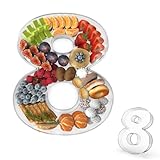 11' Acrylic Number Charcuterie Tray, Fillable Number Charcuterie Box for Food, Reusable Serving Cake Candy Dish Display Tray for Birthday Anniversary Party Decoration (Number 8)