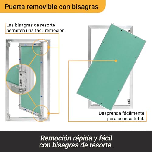 Miniatura 5 de Proxinova Trampilla Pladur 40x60 Cm De Aluminio Caja Tapa Cuadro Electrico Compacta Y Desmontable Ideal Para Acceso Técnico Y Oculta Cables, Medidores Y Tuberías
