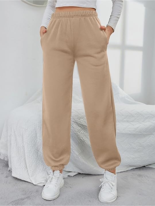 Image of Jogger for Women Solid Cotton French Terry Jogger Design Trendy new fashionabal Style Trackpant Lower Cargo Trouser