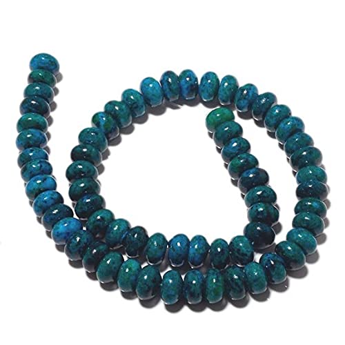 Perles chrysocolle 8mm rondelles en jaspe azurite pour réparer un collier
