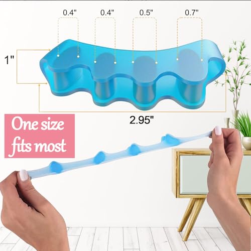 Heartfeltyire Espaçadores de dedos para pedicure, mulheres, 4 peças, gel de silicone, joanetes, dor