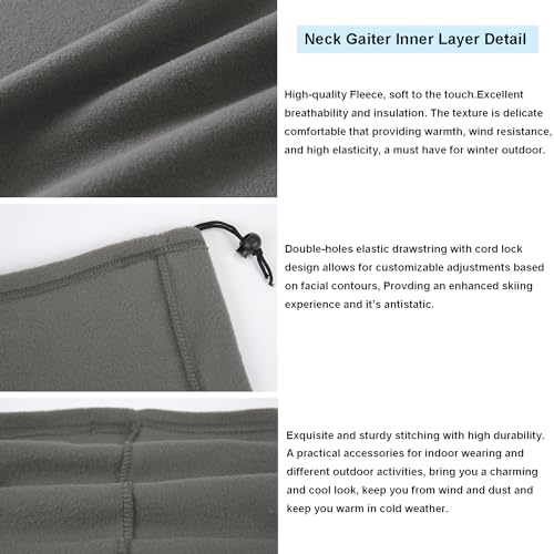 12 Pieces Fleece Neck Warmer For Women Men, Winter Neck Gaiter Skiing Windproof Face Scarf Covering4